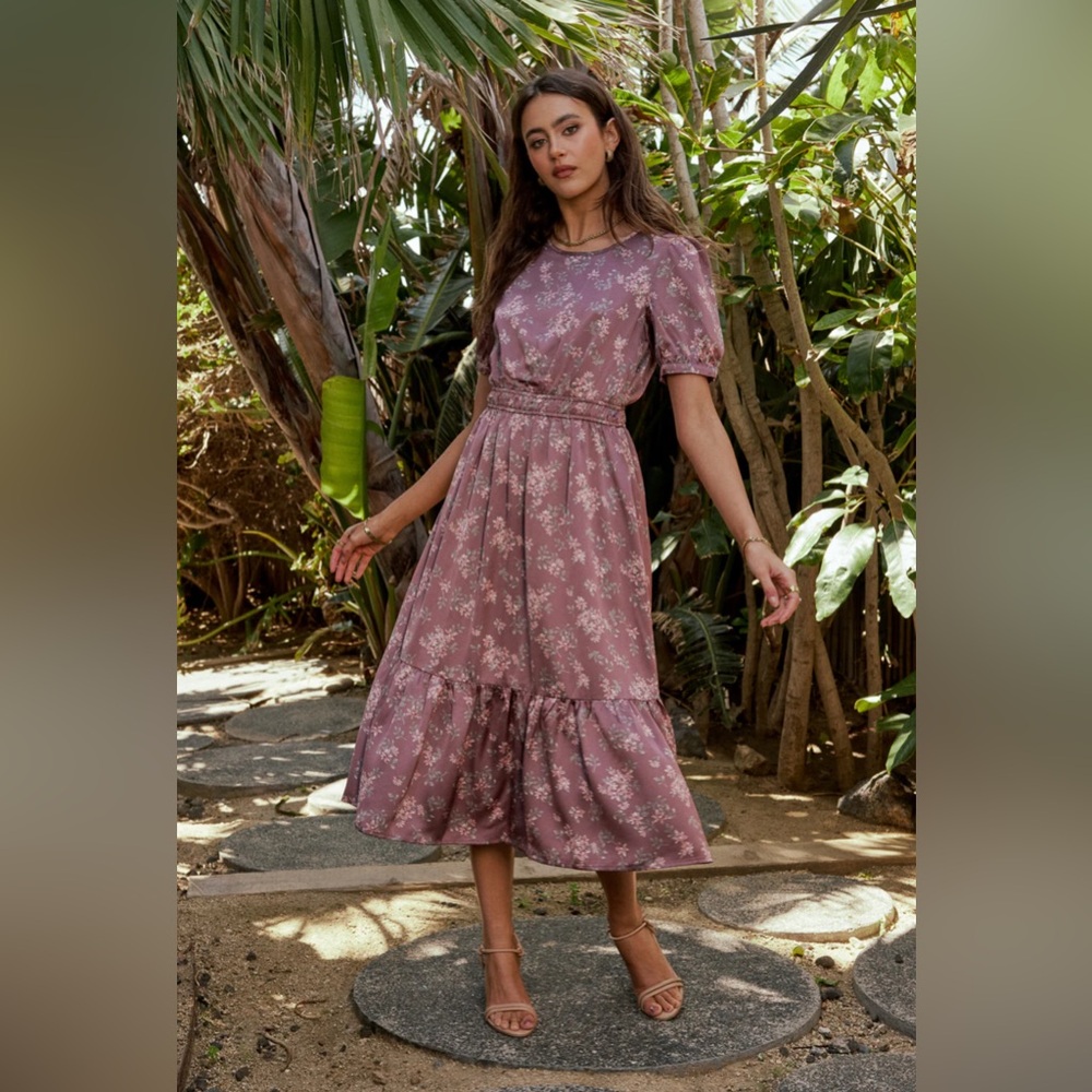 Bohme Quinlan Floral Midi Dress Size L